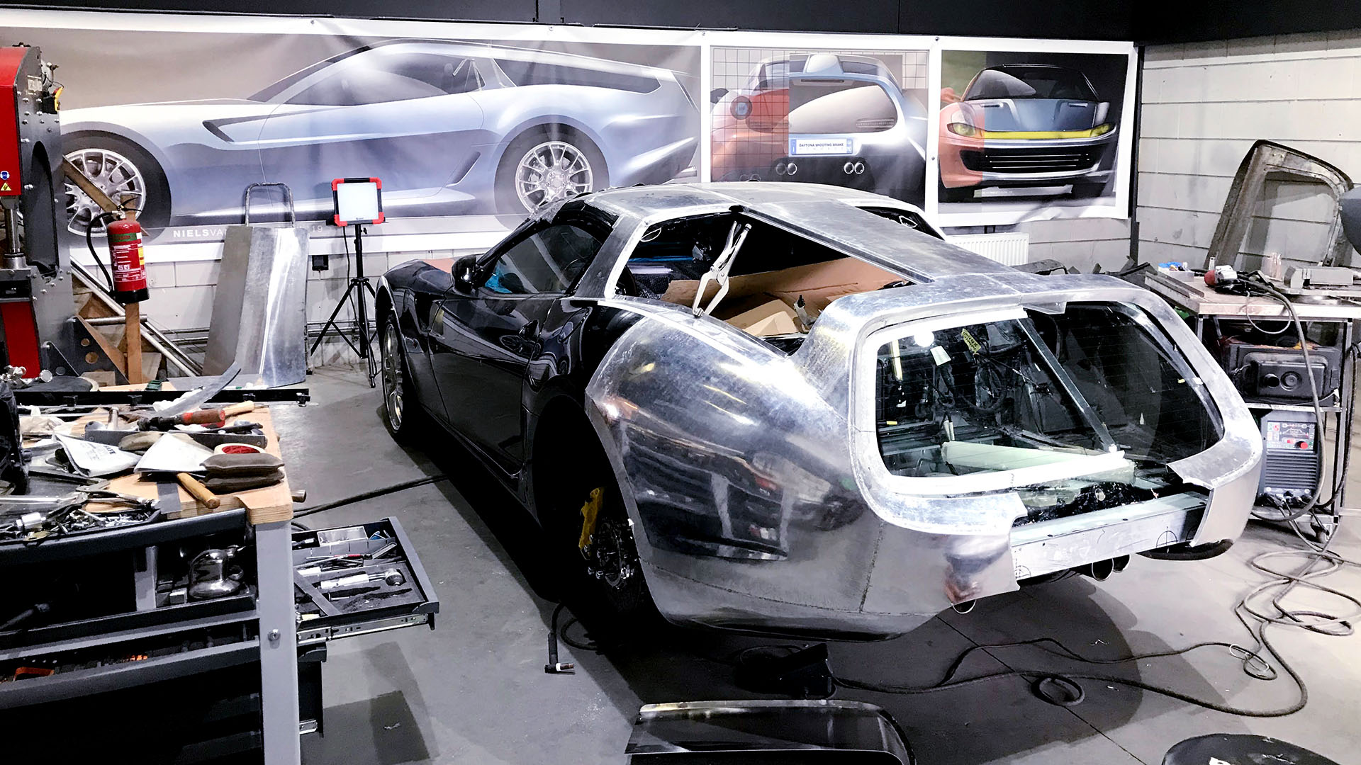 After 12 Months Of Work, NvR’s Dayton Shooting Brake Hommage Is Being Sculpted Out Of Aluminum