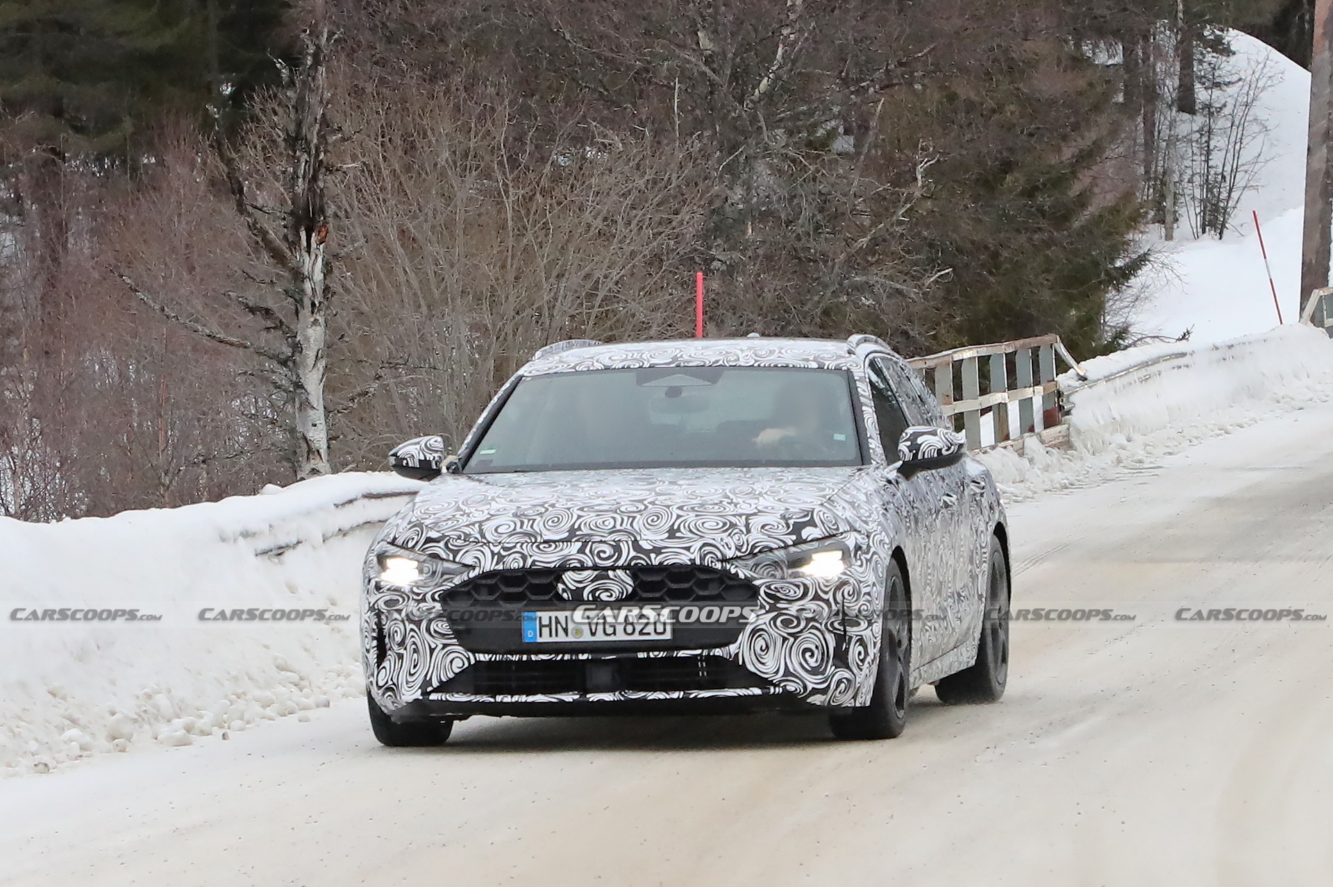 2024 Audi A4 Avant Spied Testing Its AWD Prowess On Snowy Roads