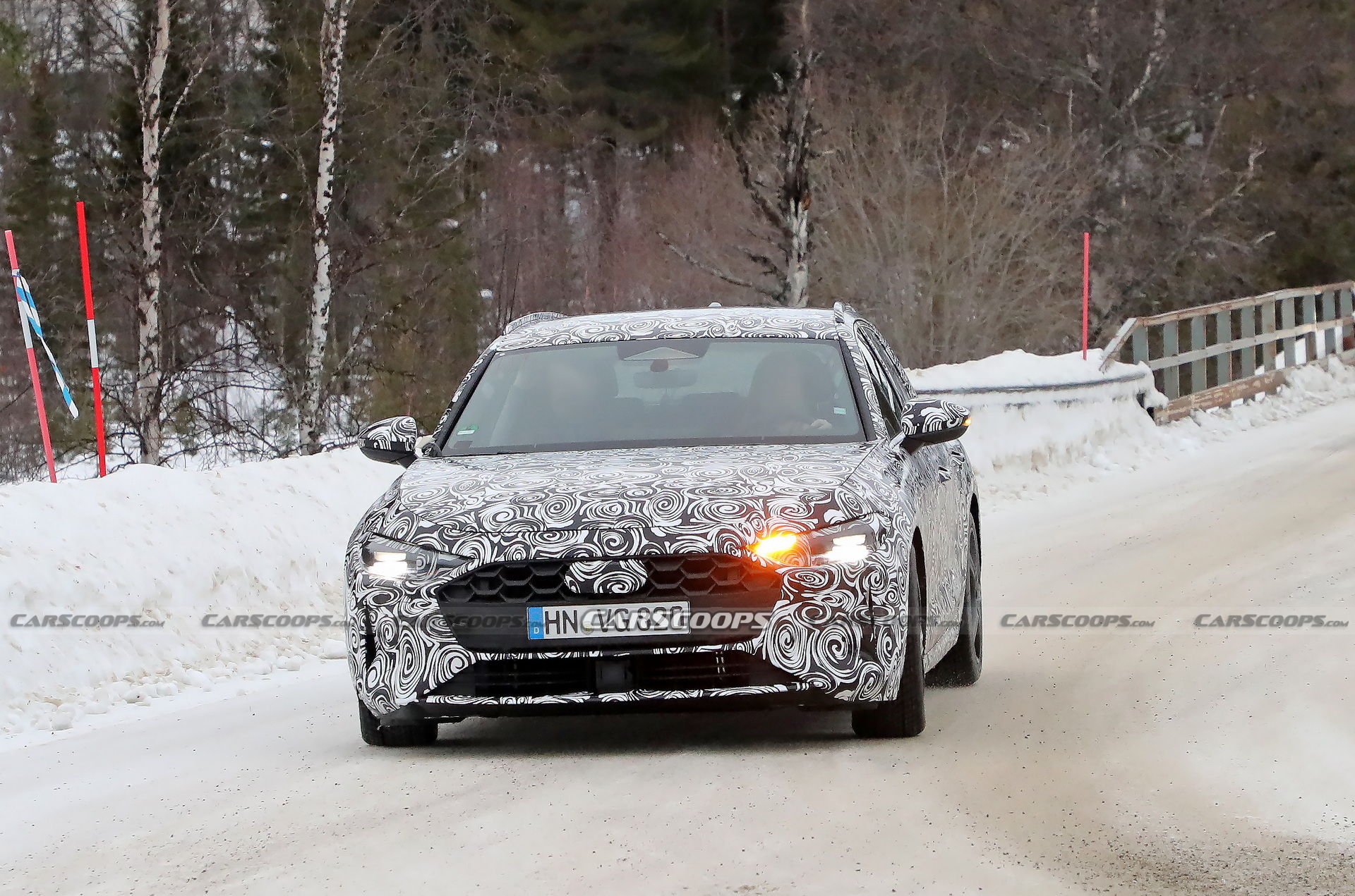 2024 Audi A4 Avant Spied Testing Its AWD Prowess On Snowy Roads