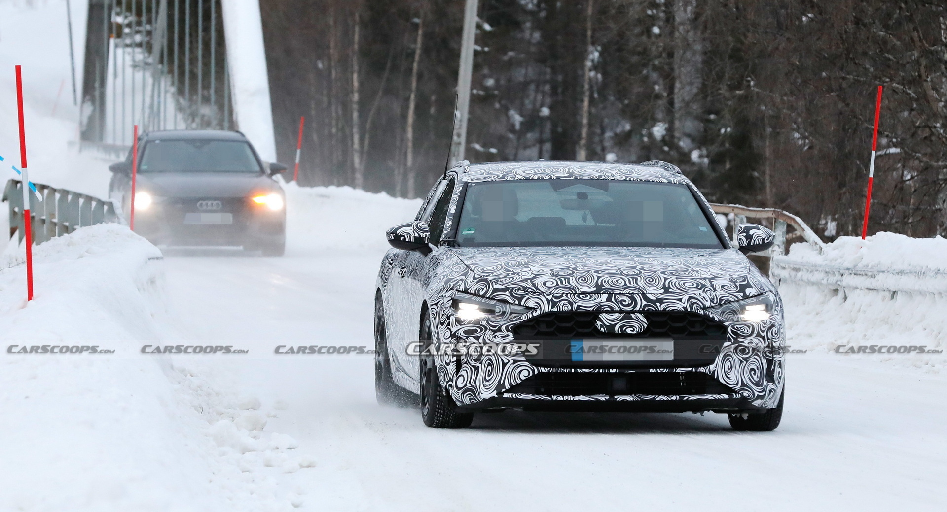 2024 Audi A4 Avant Spied Testing Its AWD Prowess On Snowy Roads