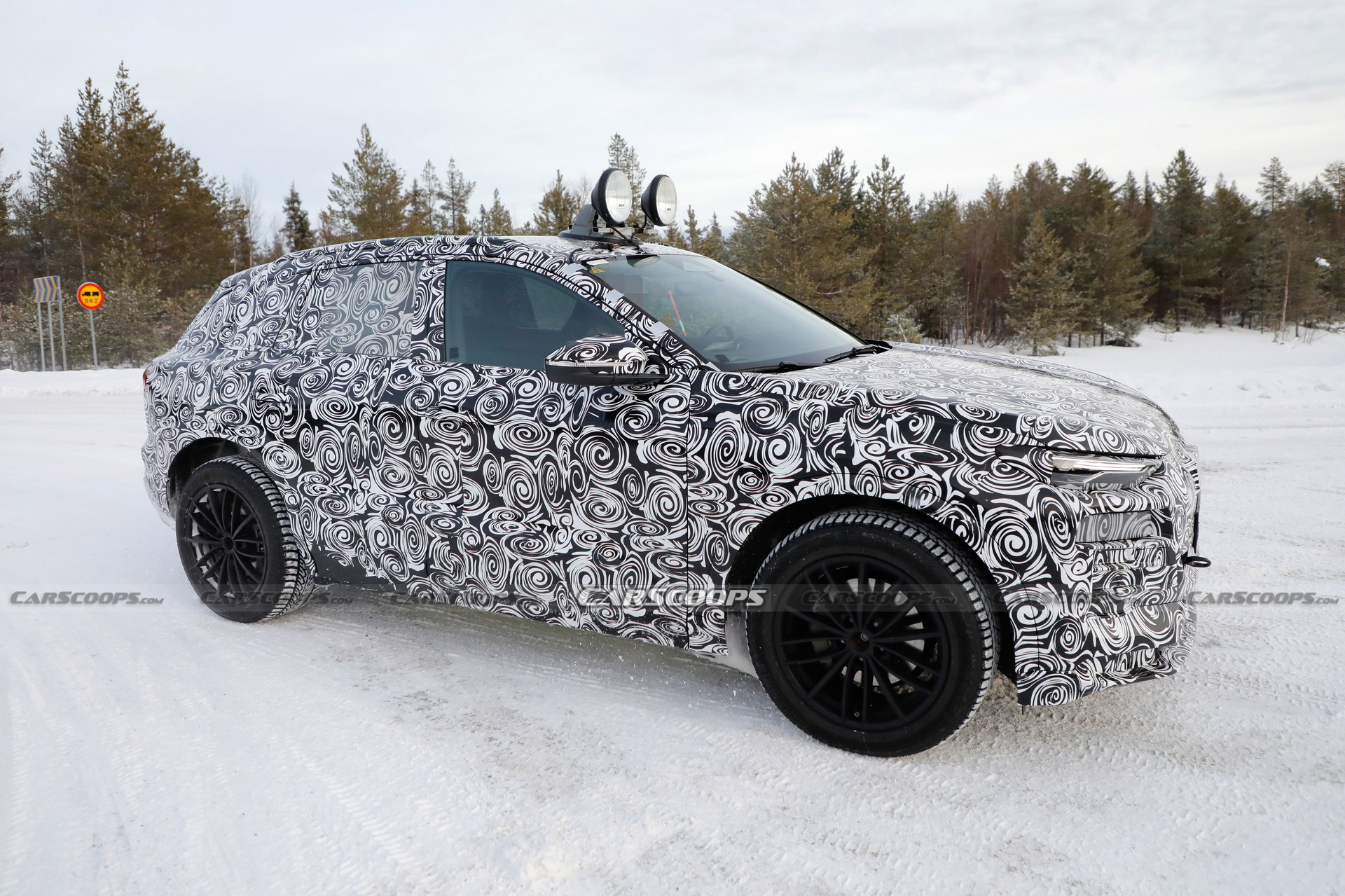 2023 Audi Q6 E-Tron Spied Showing Citroen-Style Dual Headlights