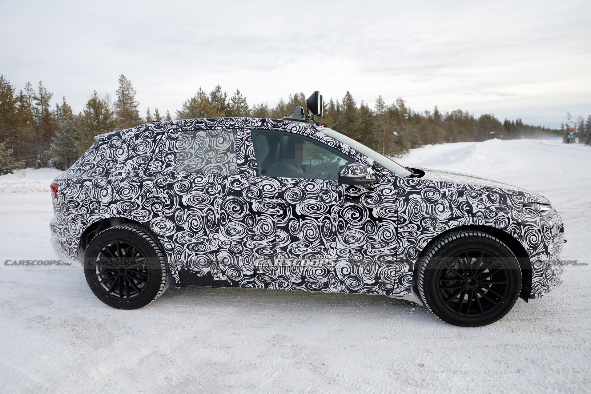 2023 Audi Q6 E-Tron Spied Showing Citroen-Style Dual Headlights