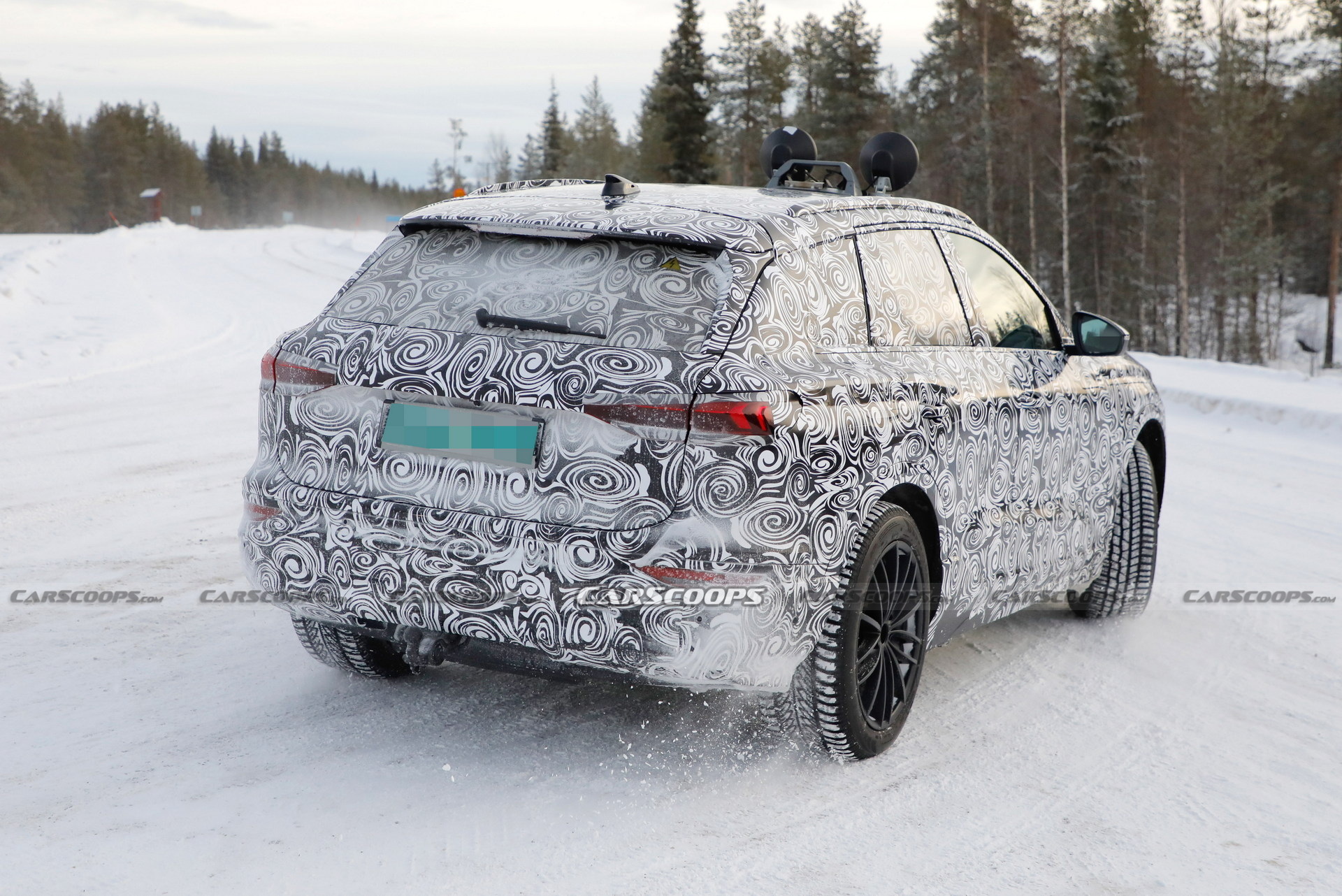 2023 Audi Q6 E-Tron Spied Showing Citroen-Style Dual Headlights