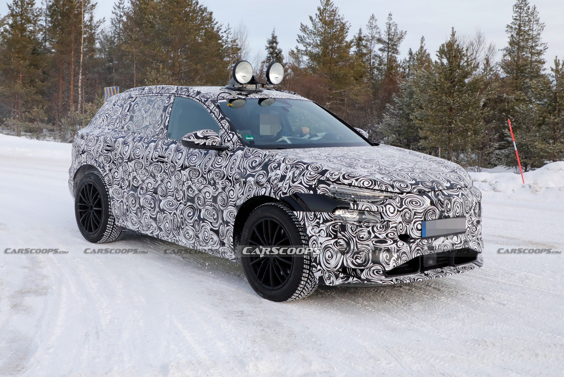 2023 Audi Q6 E-Tron Spied Showing Citroen-Style Dual Headlights