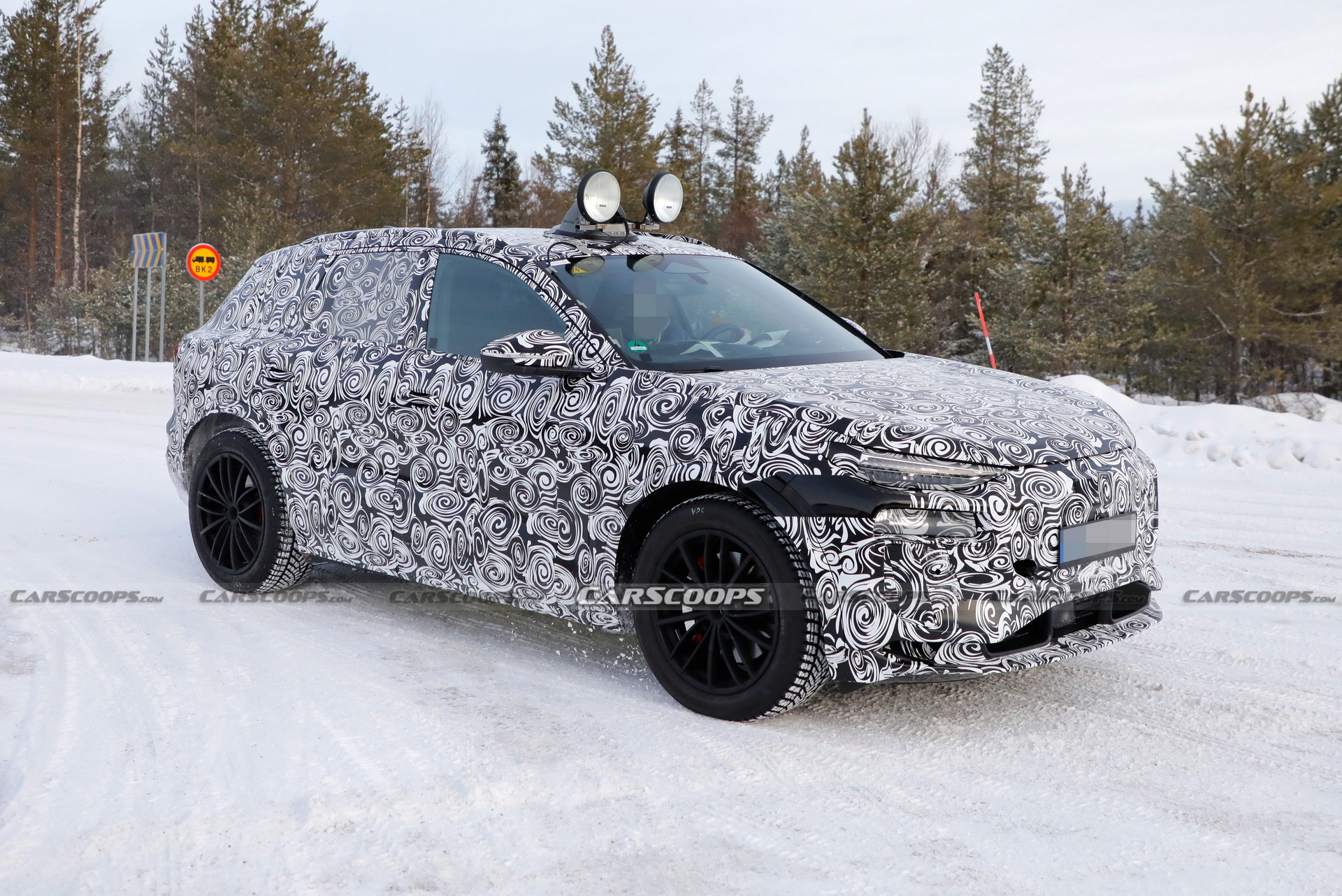 2023 Audi Q6 E-Tron Spied Showing Citroen-Style Dual Headlights