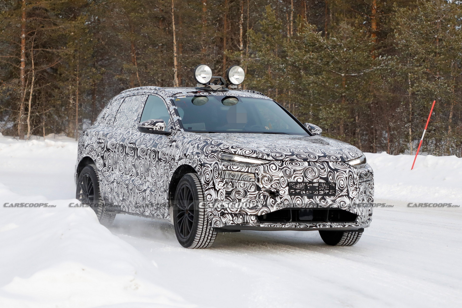 2023 Audi Q6 E-Tron Spied Showing Citroen-Style Dual Headlights