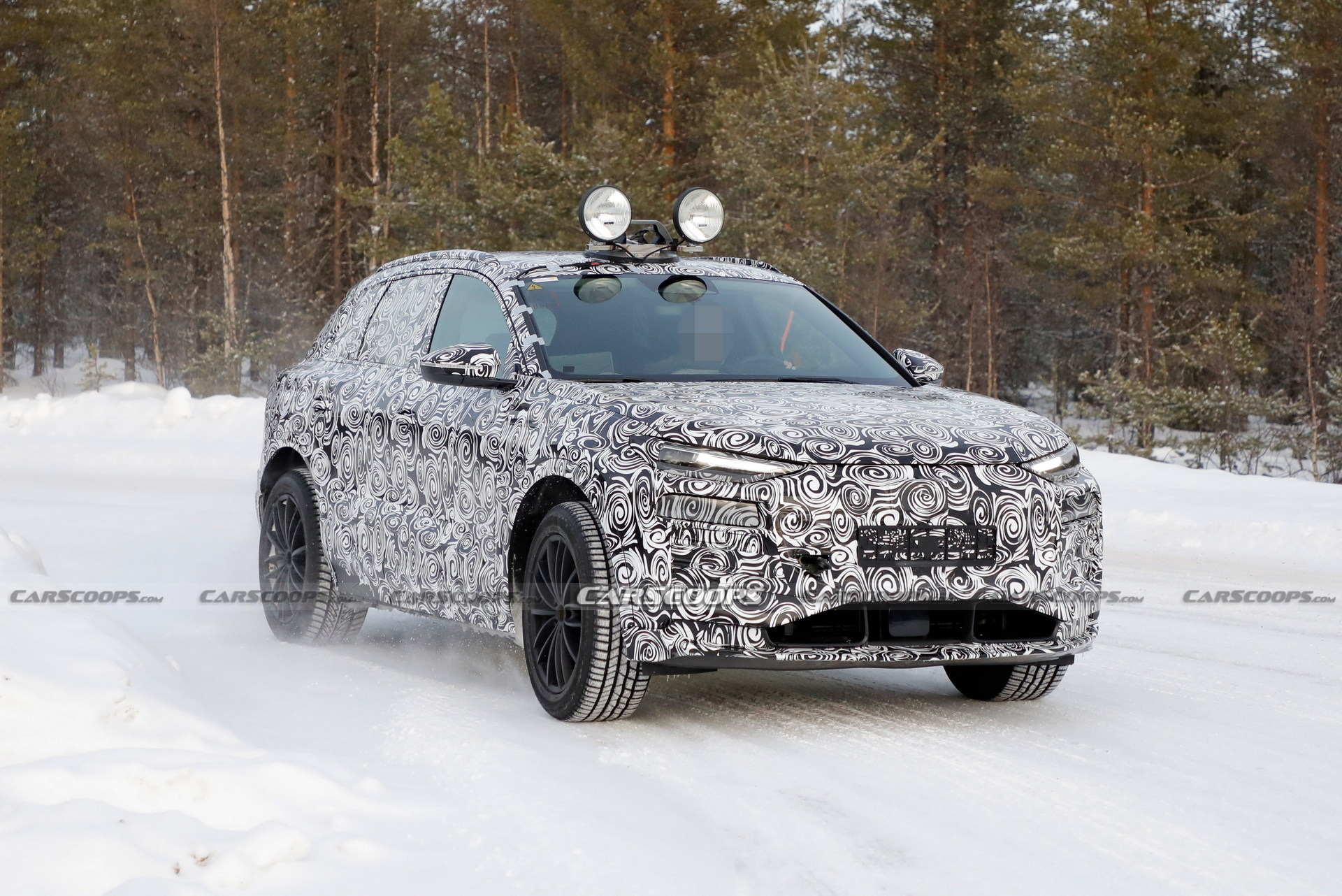 2023 Audi Q6 E-Tron Spied Showing Citroen-Style Dual Headlights