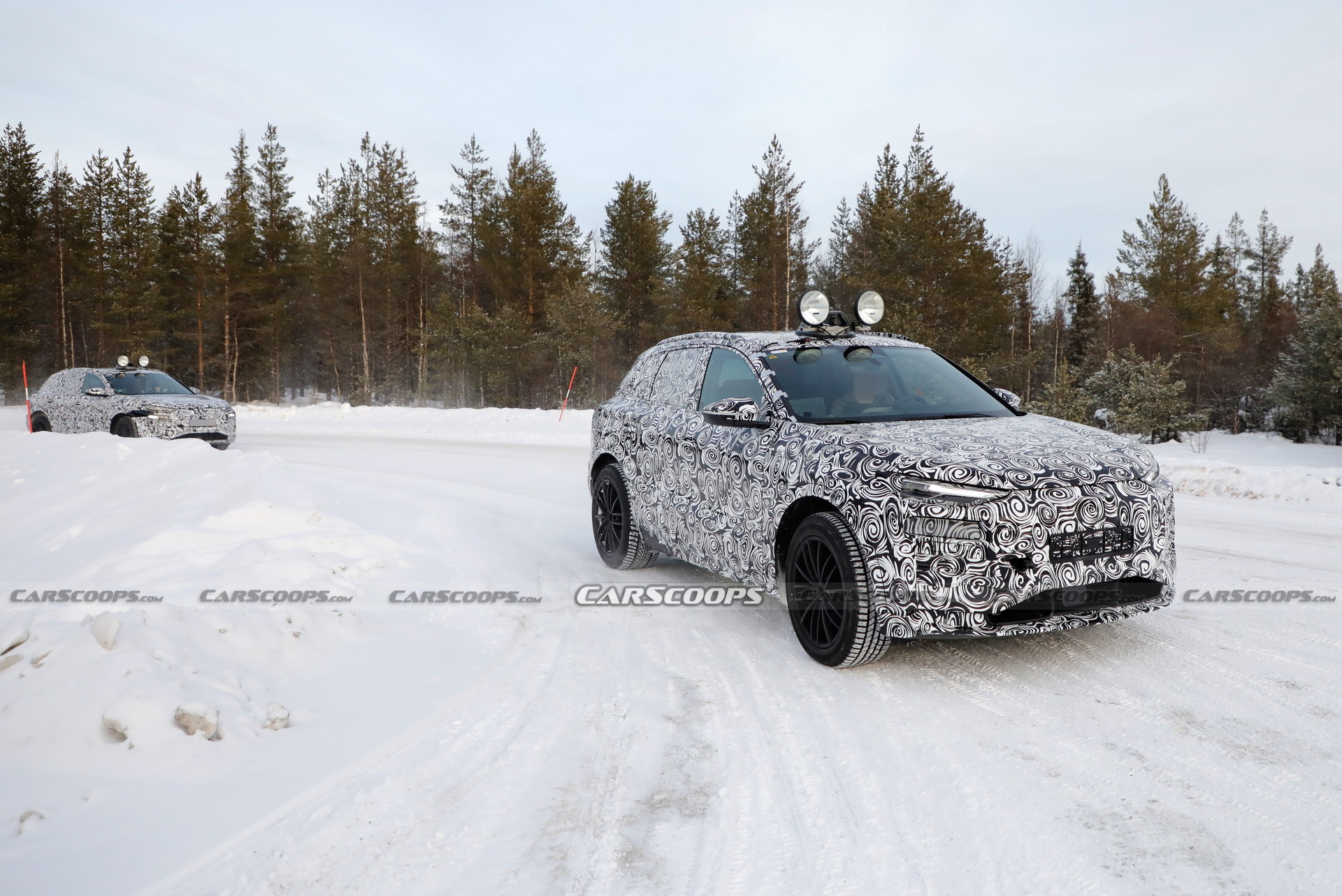 2023 Audi Q6 E-Tron Spied Showing Citroen-Style Dual Headlights