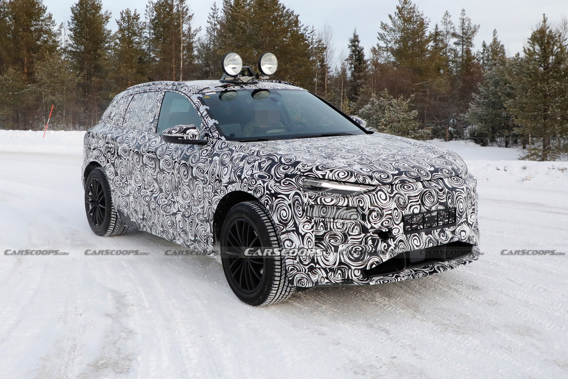 2023 Audi Q6 E-Tron Spied Showing Citroen-Style Dual Headlights