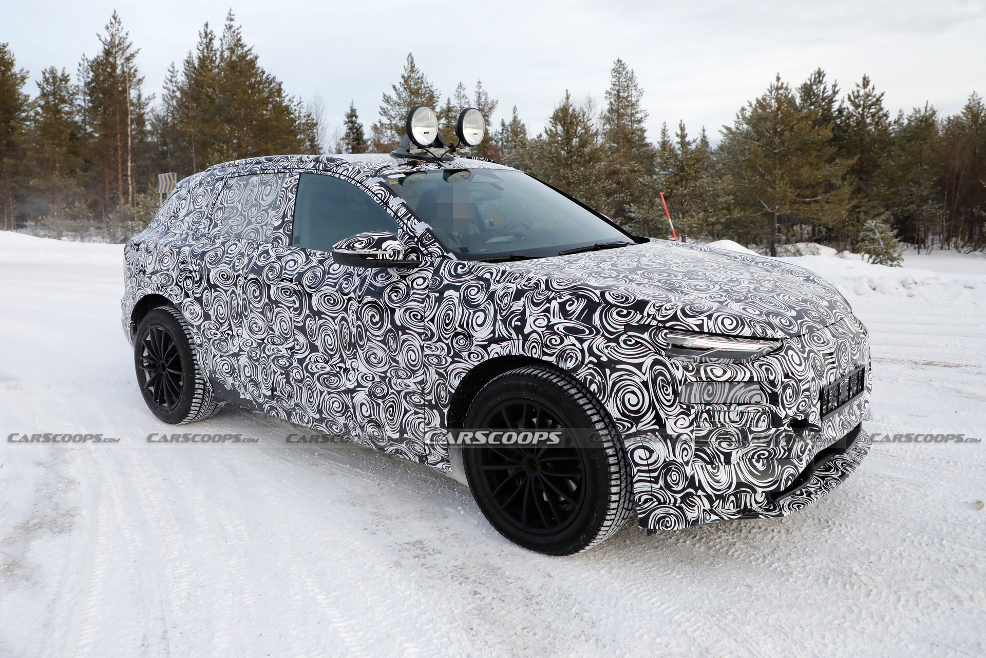 2023 Audi Q6 E-Tron Spied Showing Citroen-Style Dual Headlights