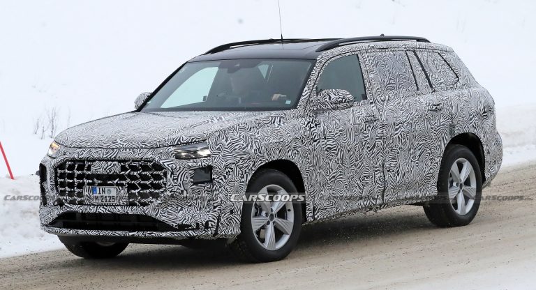 2023 Audi Q9 Production Lighting Revealed In New Spy Photos | Carscoops