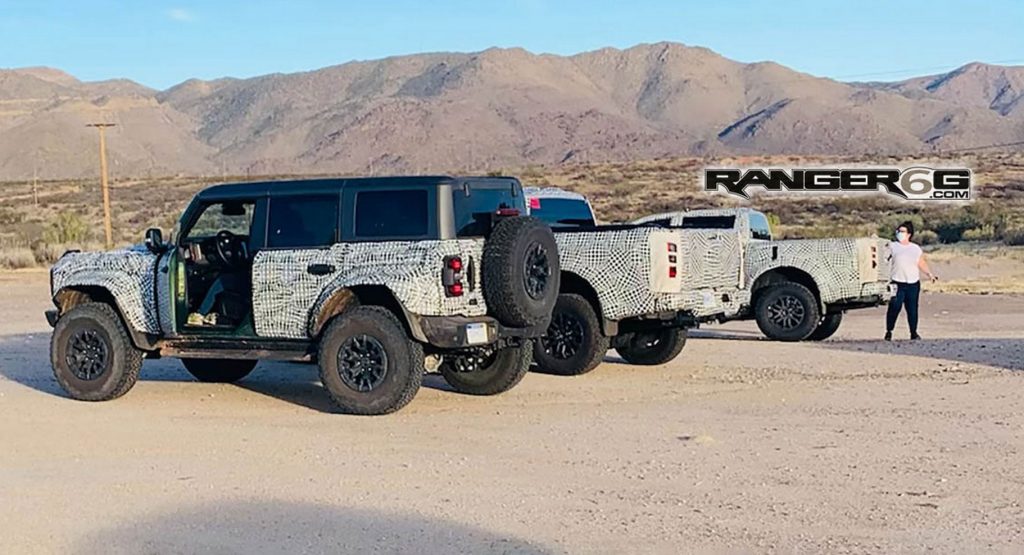  2023 Ford Bronco Raptor Meets 2023 Ranger Raptor Out For Testing, See Them Side-By-Side