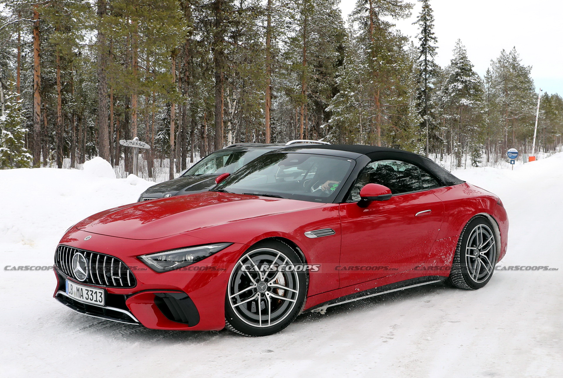 2023 Mercedes-AMG SL63 E-Performance Plug-in Hybrid Spied Looking Pretty In Red