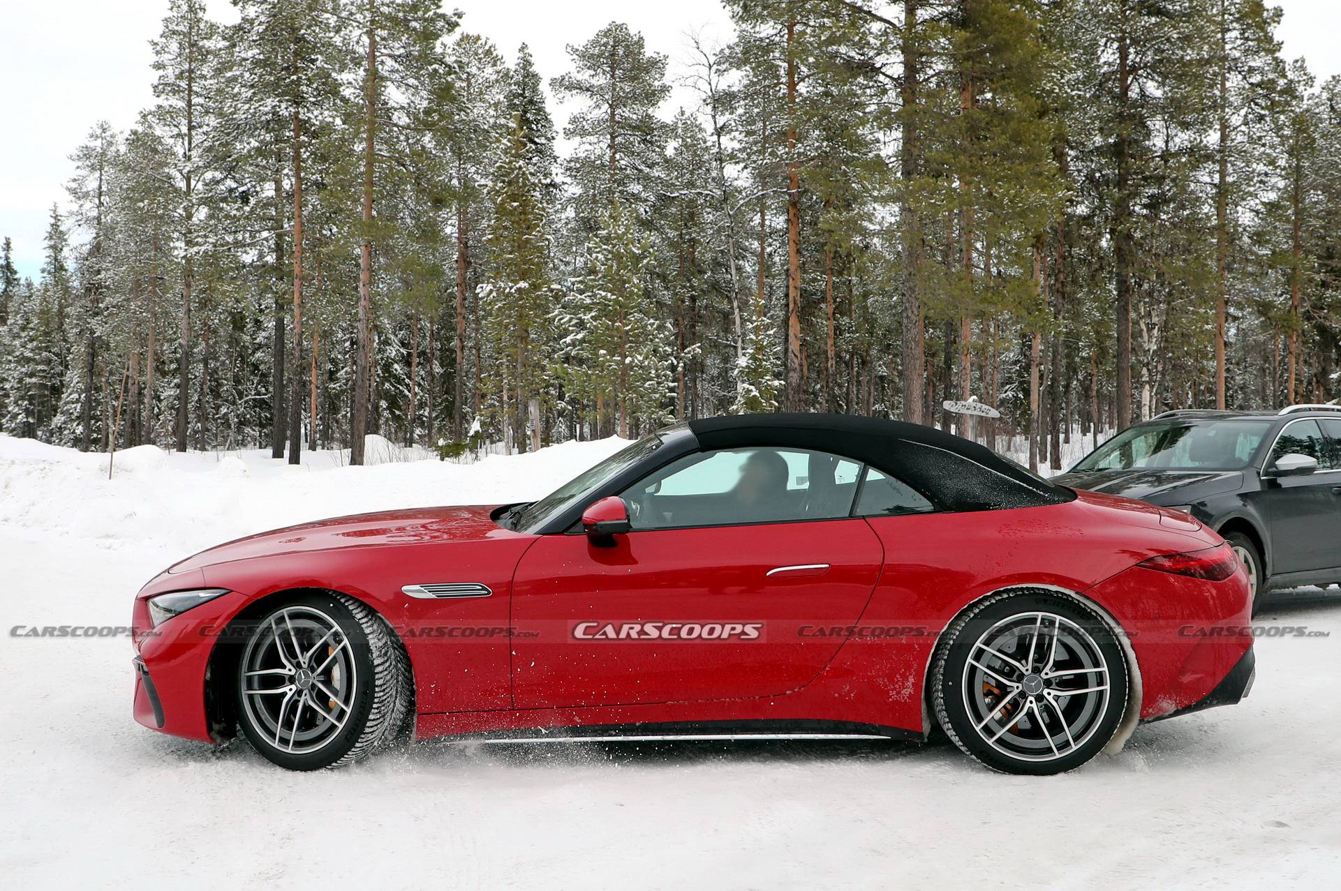 2023 Mercedes-AMG SL63 E-Performance Plug-in Hybrid Spied Looking Pretty In Red