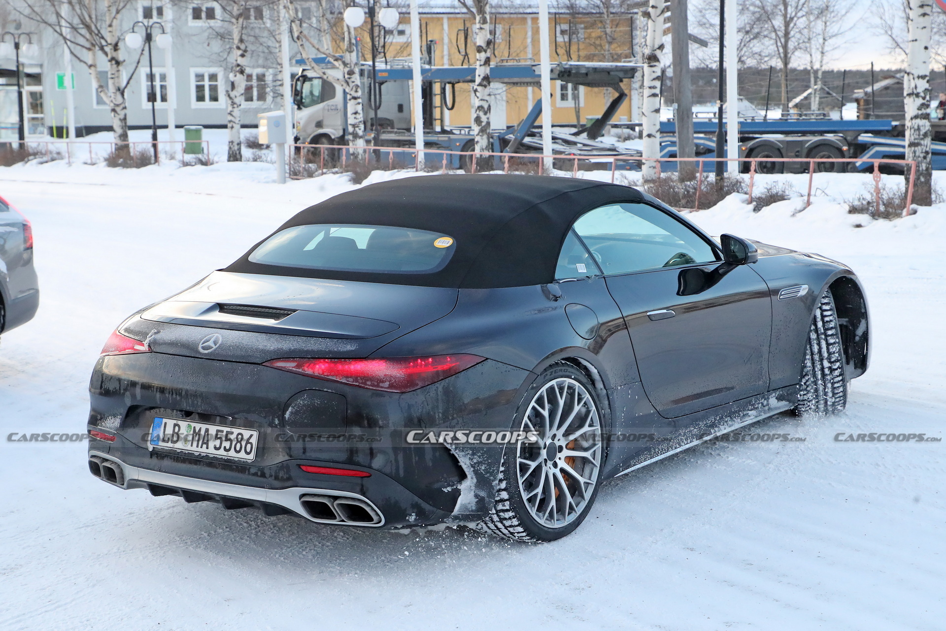 2023 Mercedes-AMG SL63 E-Performance Plug-in Hybrid Spied Looking Pretty In Red