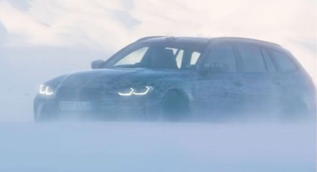  BMW M3 Touring Teased Once Again Spelling 2022 In The Snow