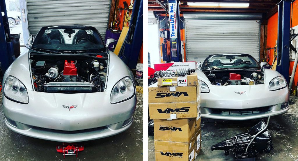  This C6 Corvette Is Getting A Turbocharged K24 Honda Engine