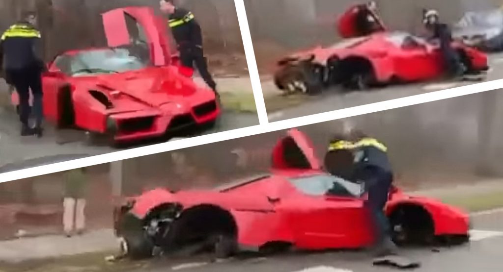  $3M Ferrari Enzo Destroyed After Crashing Into A Tree, Possibly During A Test Drive