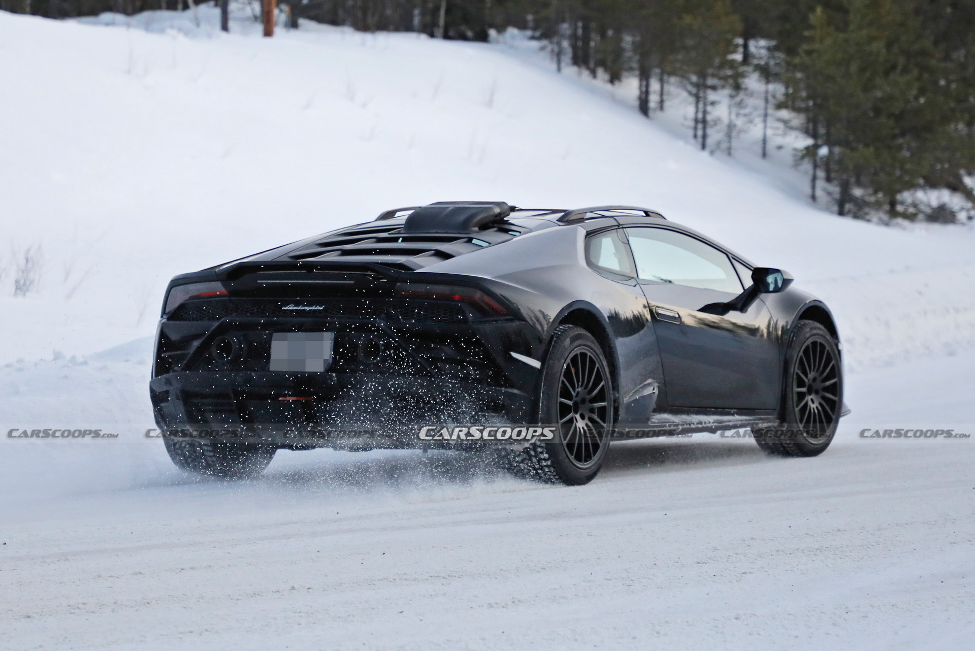 Lamborghini Spied Testing Huracán Sterrato Jacked Up Super Off-Roader