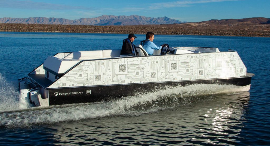  GM-Backed Pure Watercraft Unveils Electric Pontoon Boat At CES
