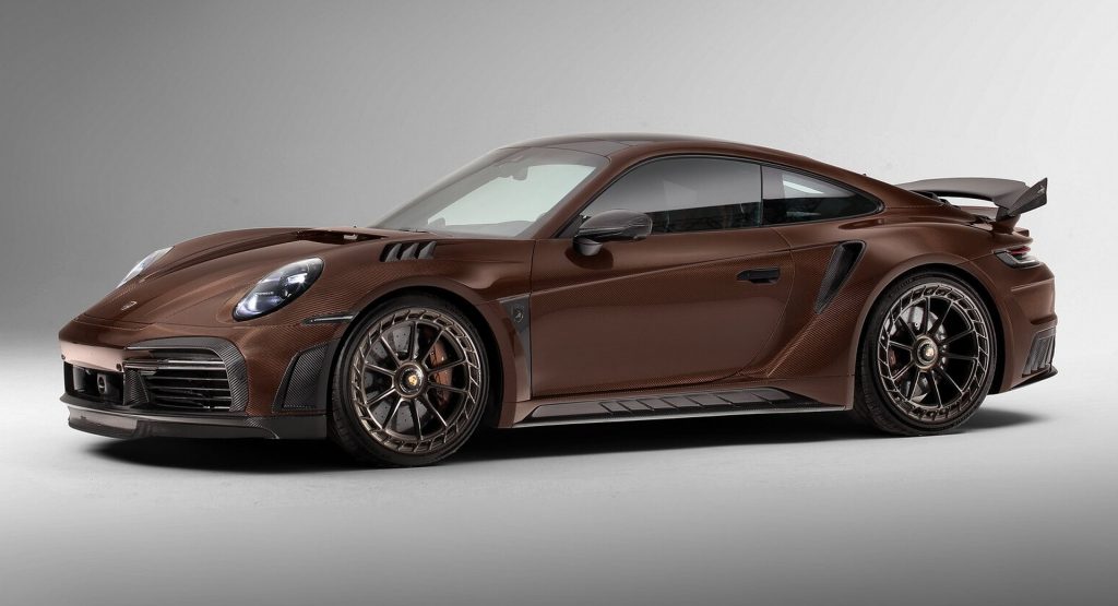  TopCar Dresses Their Tuned Porsche 911 Turbo S In Brown Carbon Fiber
