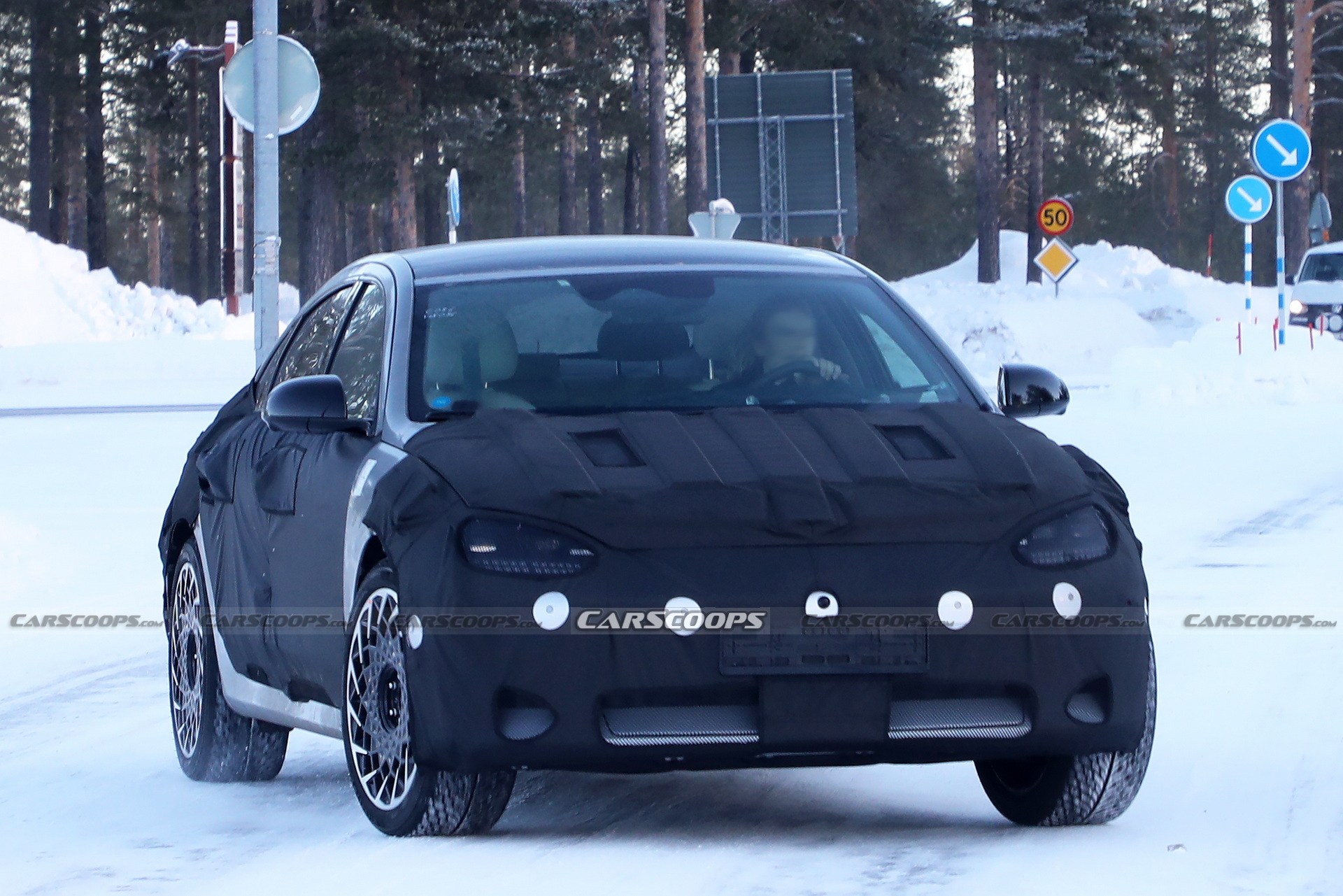 2023 Hyundai Ioniq 6’s Parametric Pixel LED Lights Spied Hiding Under Camouflage