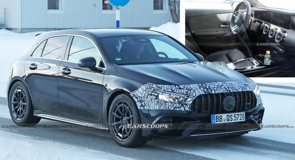  2023 Mercedes-AMG A45 Facelift Spied Inside-Out, Loses The MBUX Trackpad