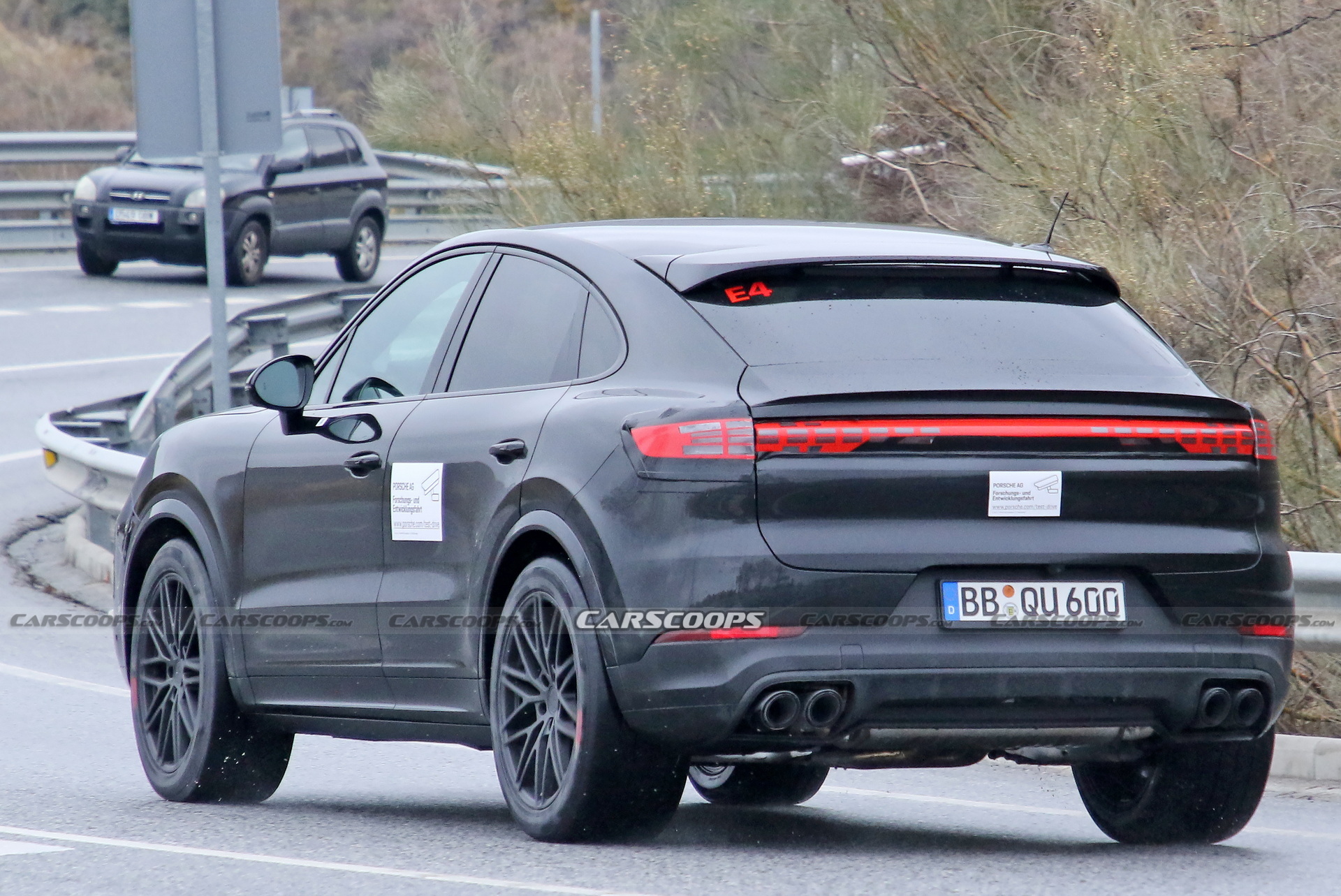 Facelifted 2023 Porsche Cayenne Coupe Hides New Production Taillights Under Camo