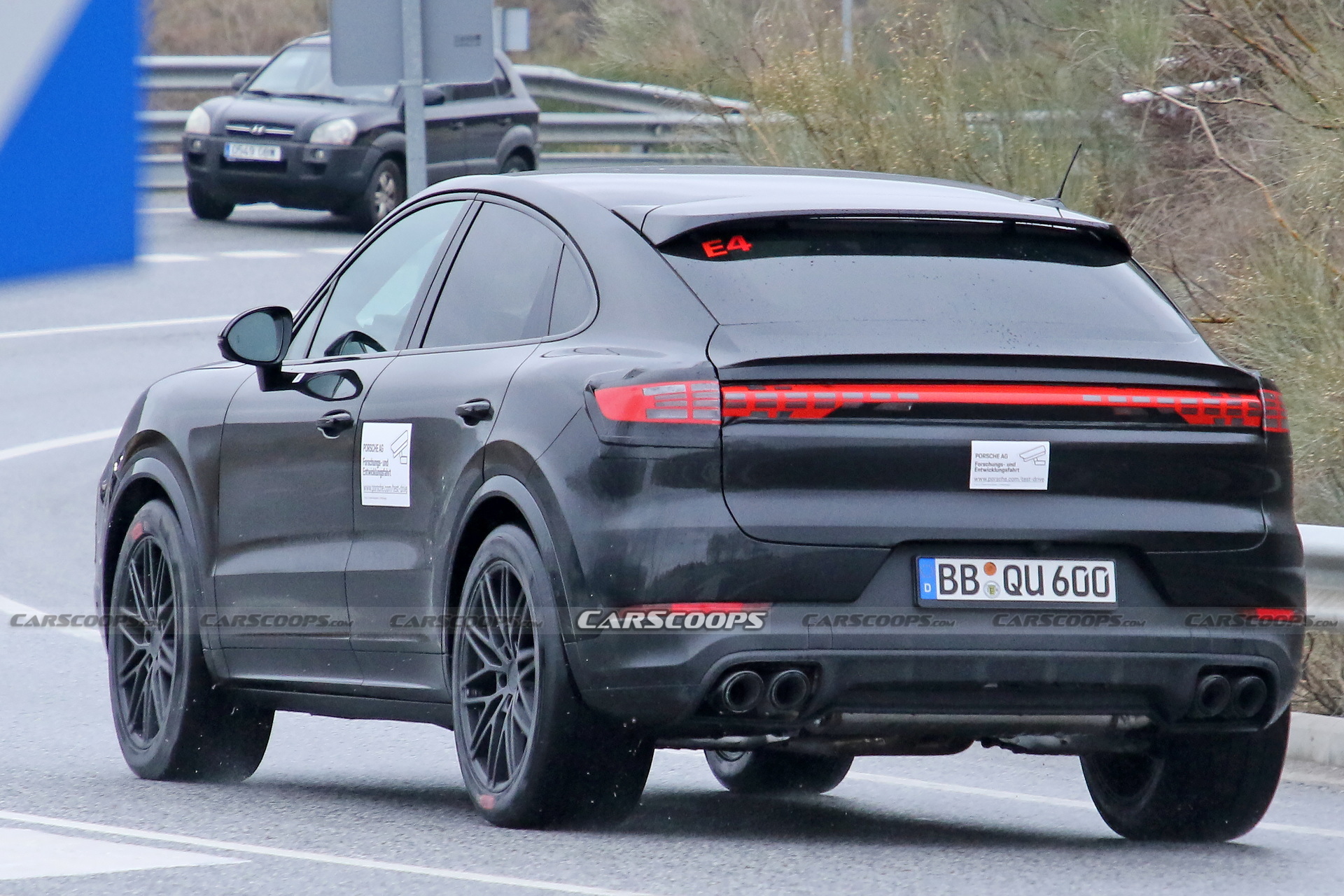 Facelifted 2023 Porsche Cayenne Coupe Hides New Production Taillights Under Camo