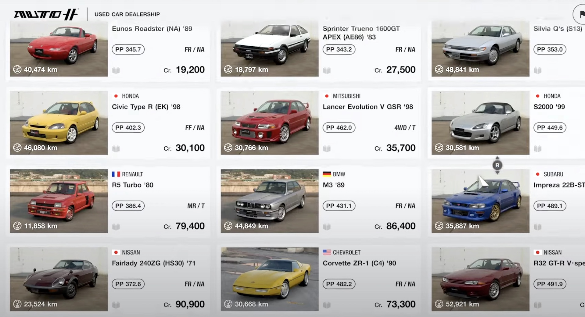 All cars in Gran Turismo 7's Brand Central and their cost