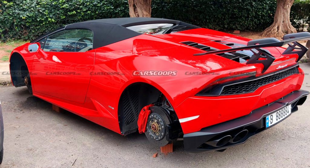  Lamborghini Owner Finds Huracan Spyder On Bricks With Wheels And Front Brakes Stolen