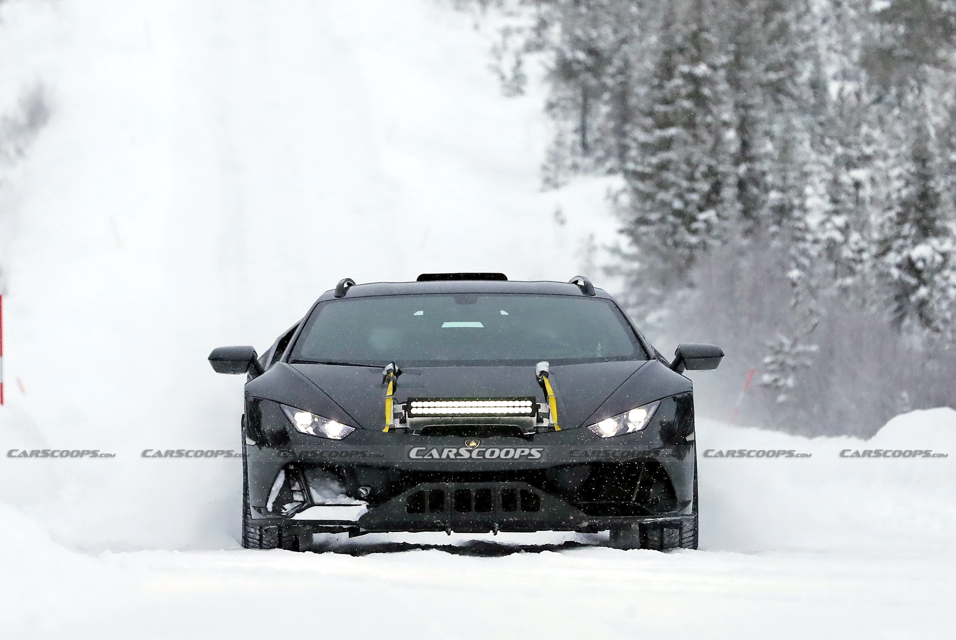 Lamborghini Huracan Sterrato Off-Road Supercar Spied Getting High Next To The Urus