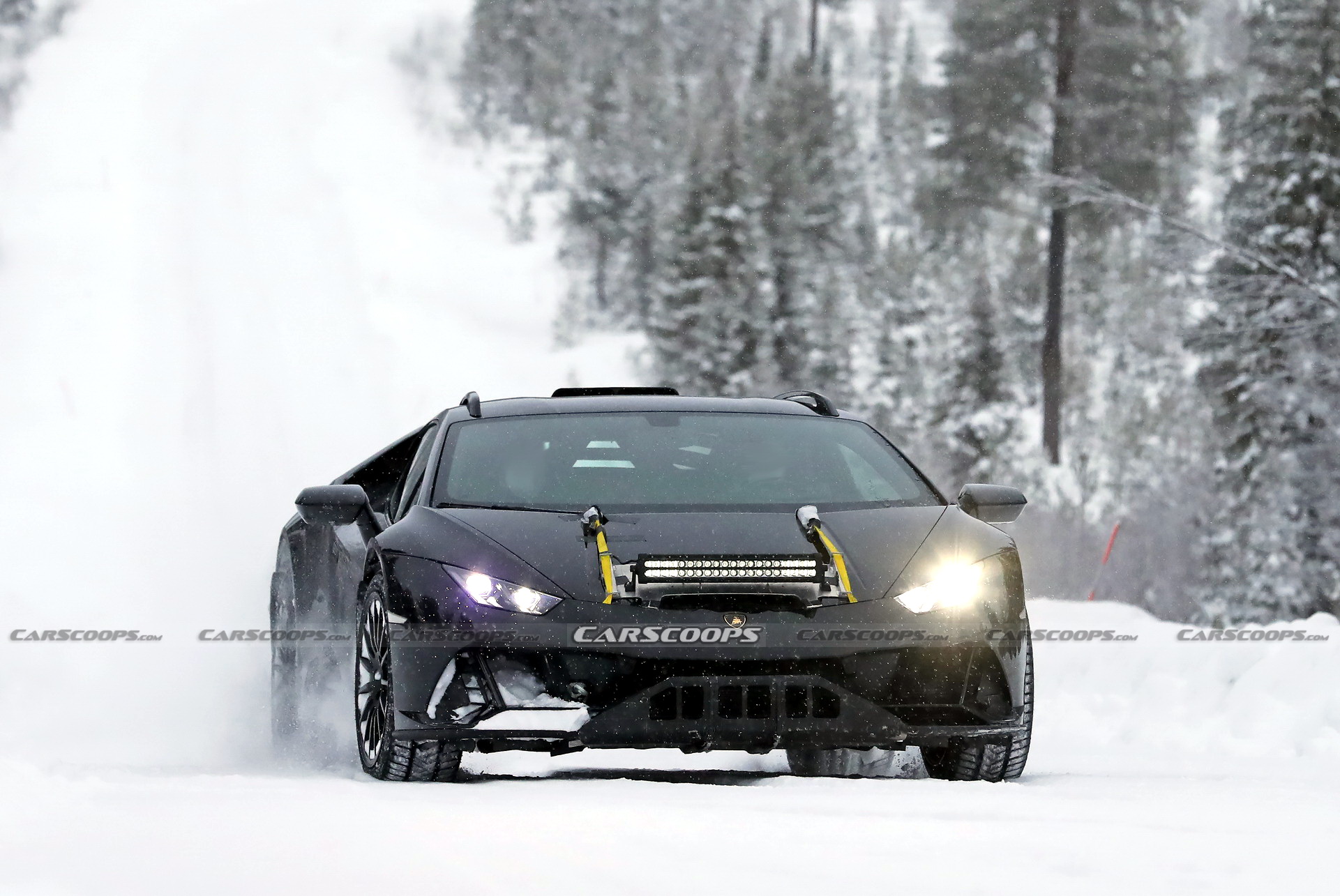 Lamborghini Huracan Sterrato Off-Road Supercar Spied Getting High Next To The Urus