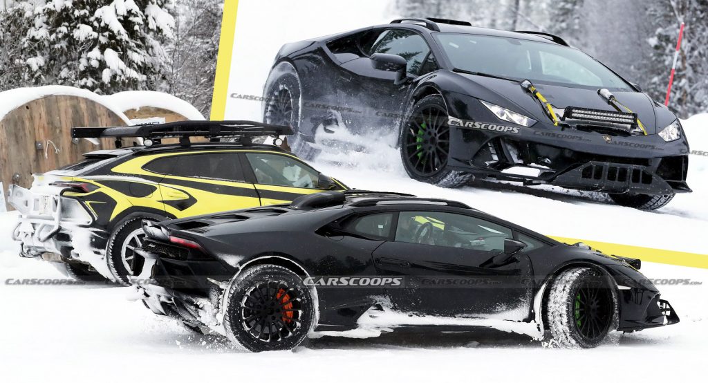 Lamborghini Huracan Sterrato Off-Road Supercar Spied Getting High Next To The Urus