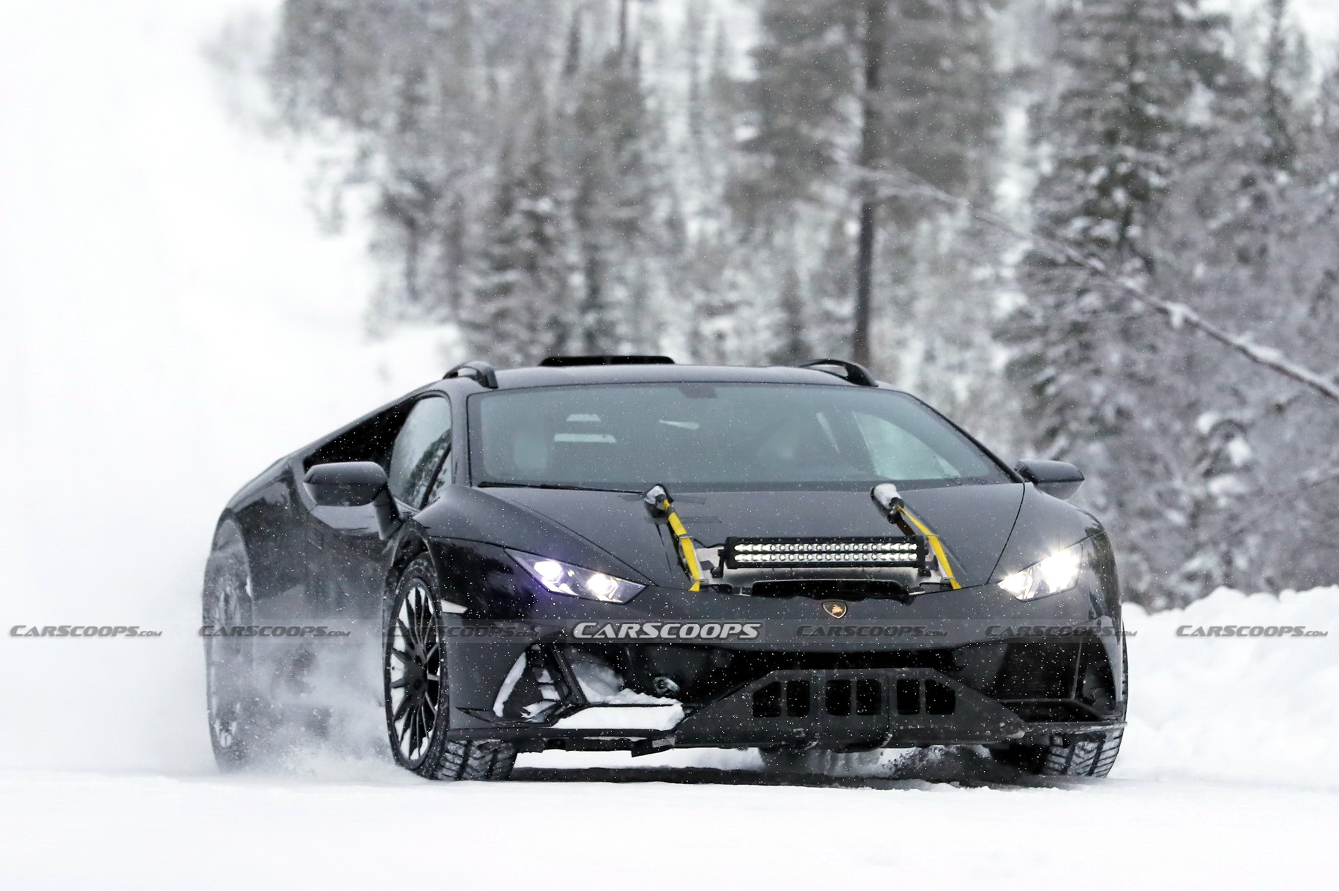 Lamborghini Huracan Sterrato Off-Road Supercar Spied Getting High Next To The Urus