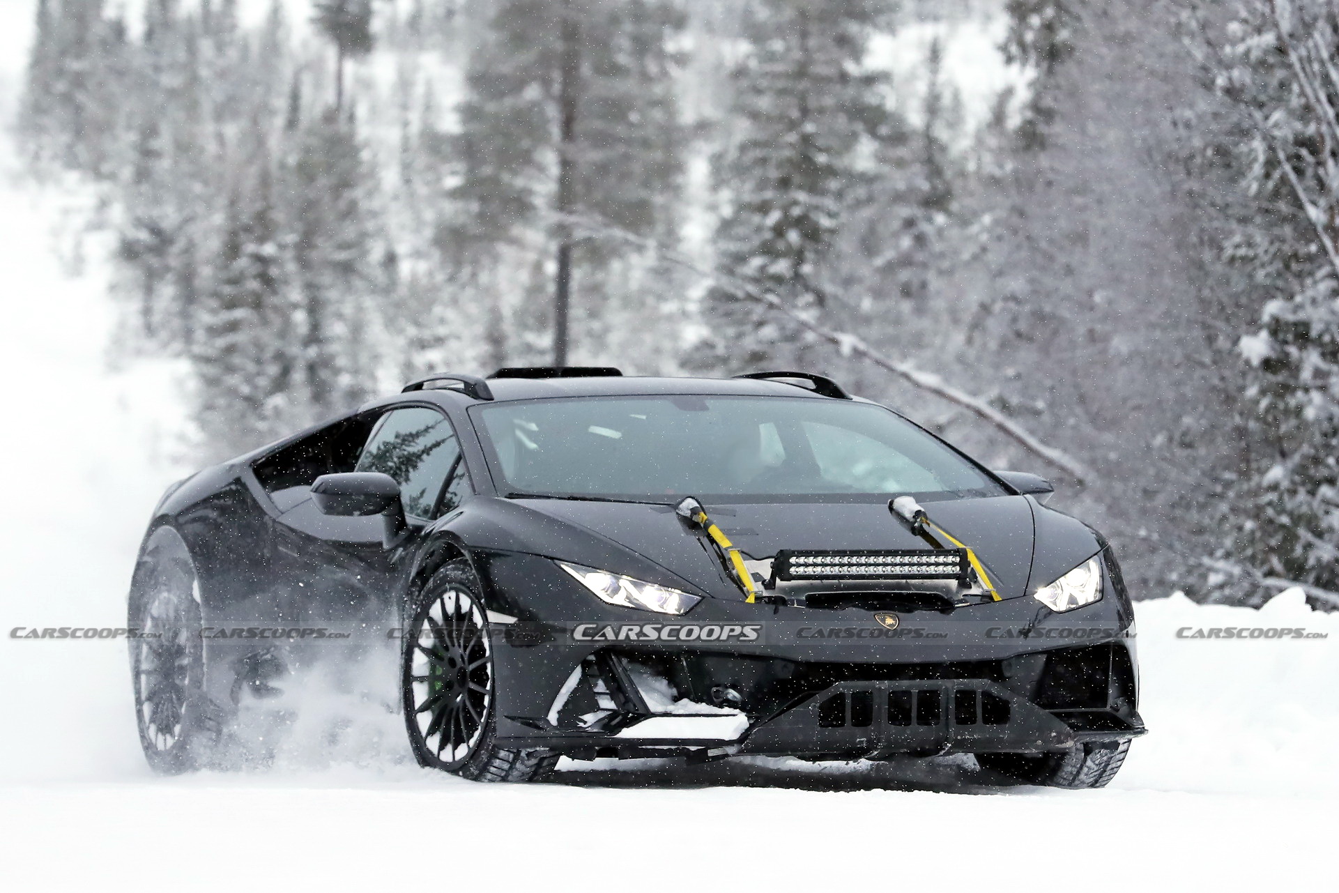 Lamborghini Huracan Sterrato Off-Road Supercar Spied Getting High Next To The Urus