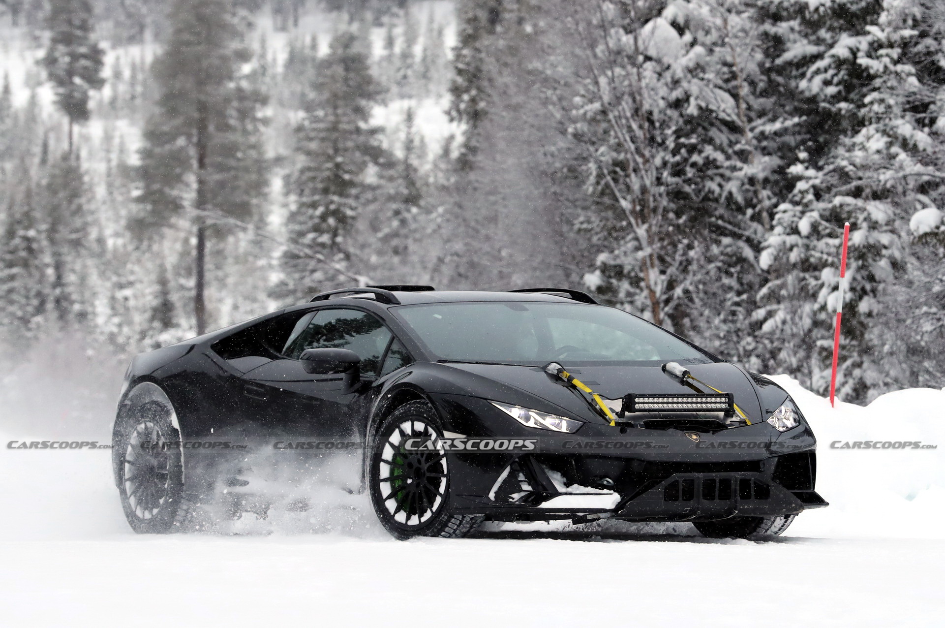 Lamborghini Huracan Sterrato Off-Road Supercar Spied Getting High Next To The Urus
