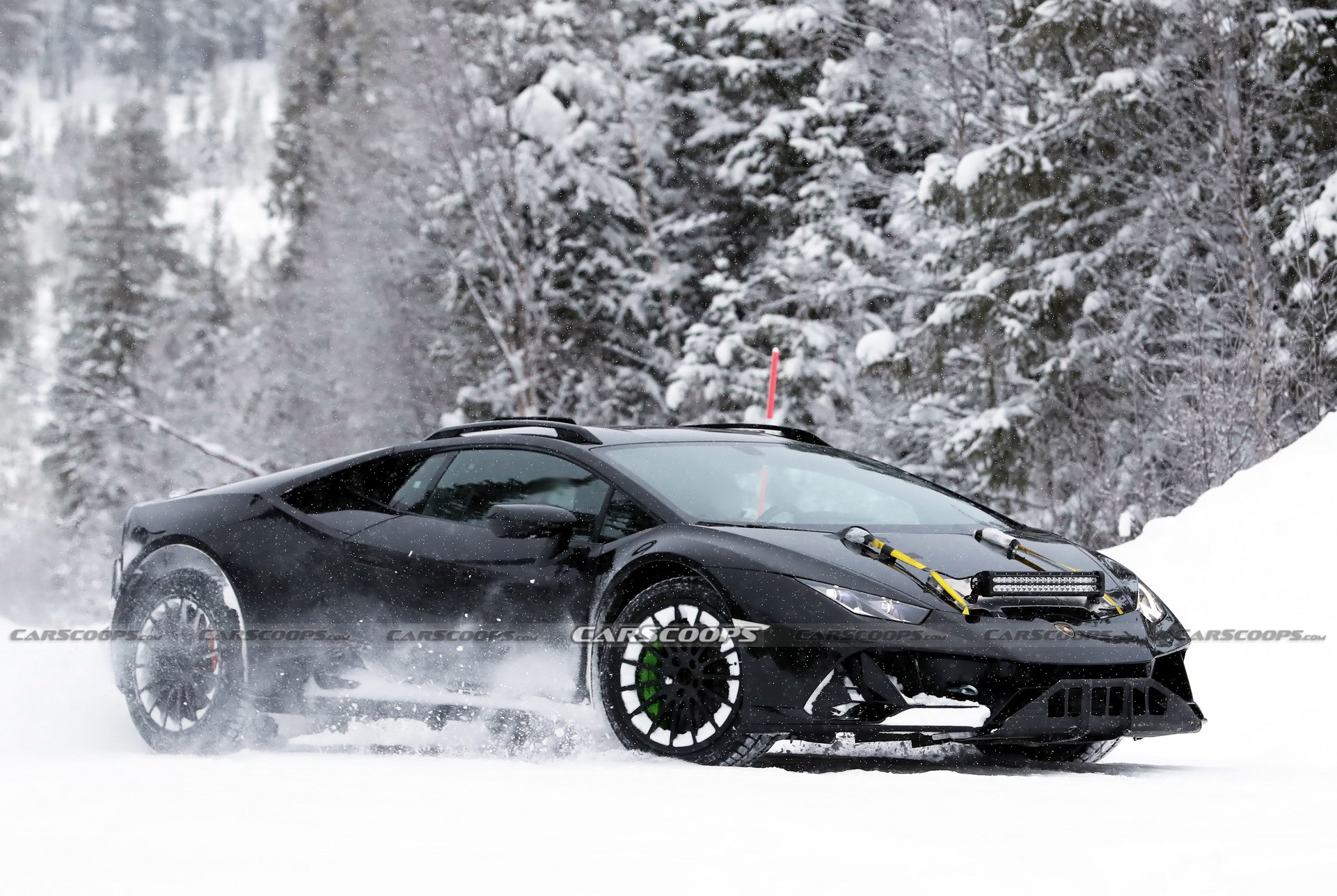 Lamborghini Huracan Sterrato Off-Road Supercar Spied Getting High Next To The Urus