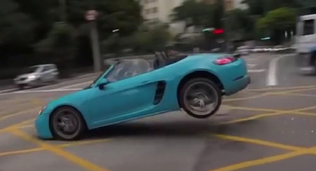  Watch A Porsche Boxster Go Airborne Going Through An Intersection In Brazil