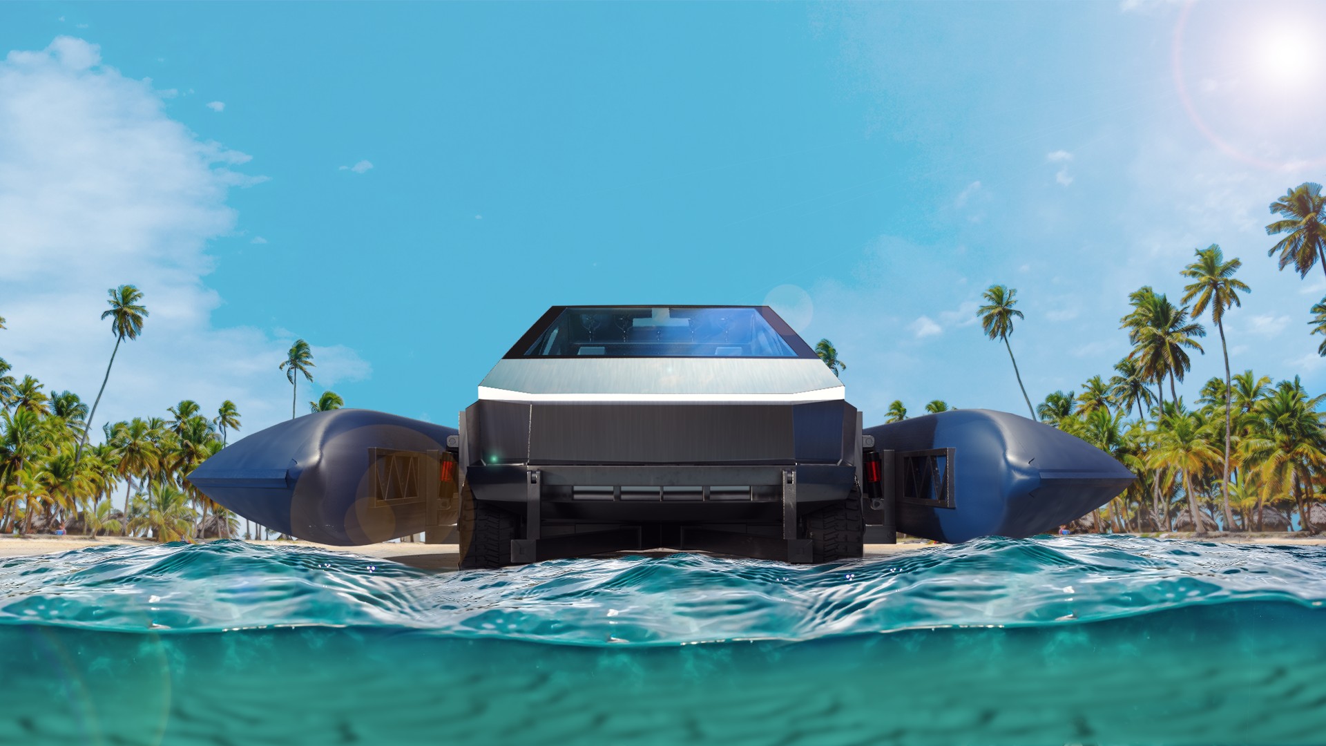 This Guy Wants To Turn The Tesla Cybertruck Into A Catamaran
