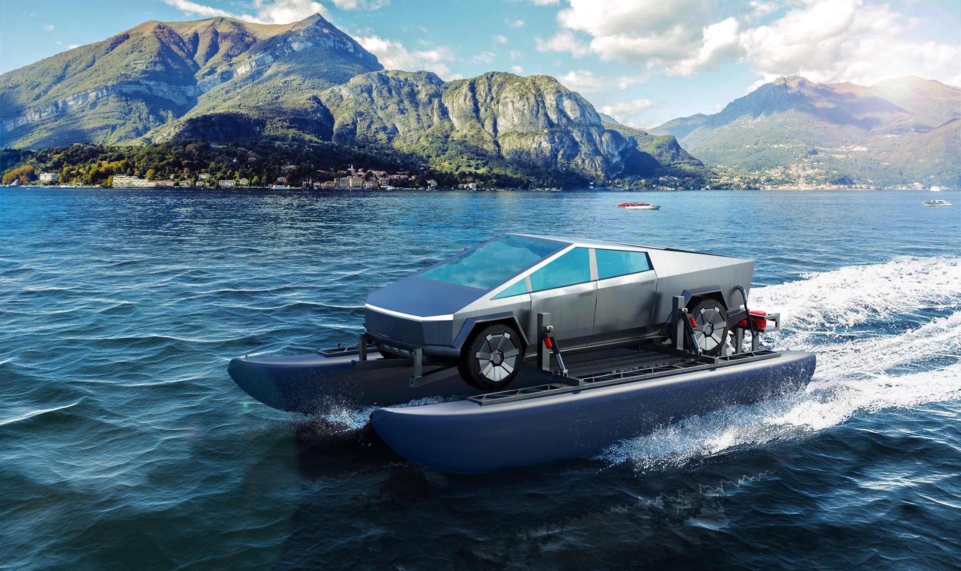 This Guy Wants To Turn The Tesla Cybertruck Into A Catamaran