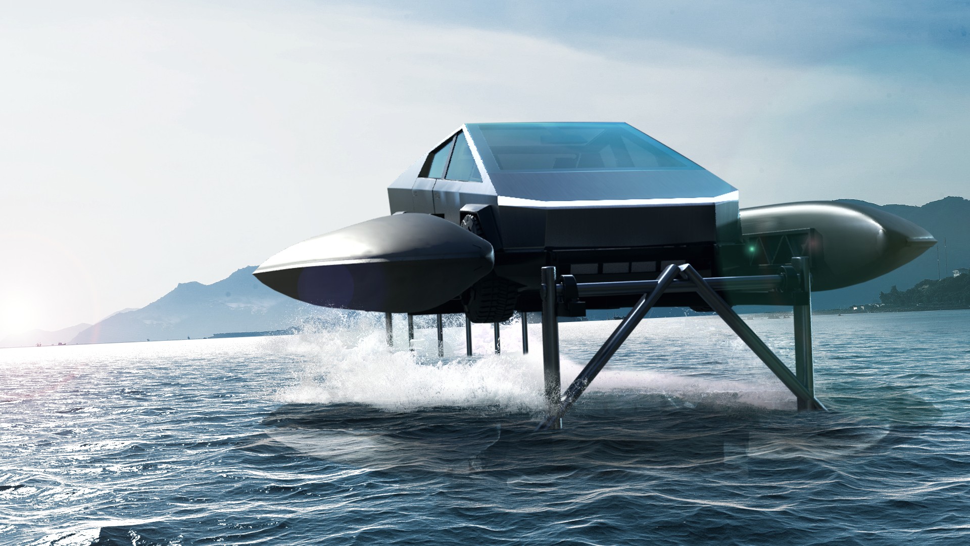 This Guy Wants To Turn The Tesla Cybertruck Into A Catamaran