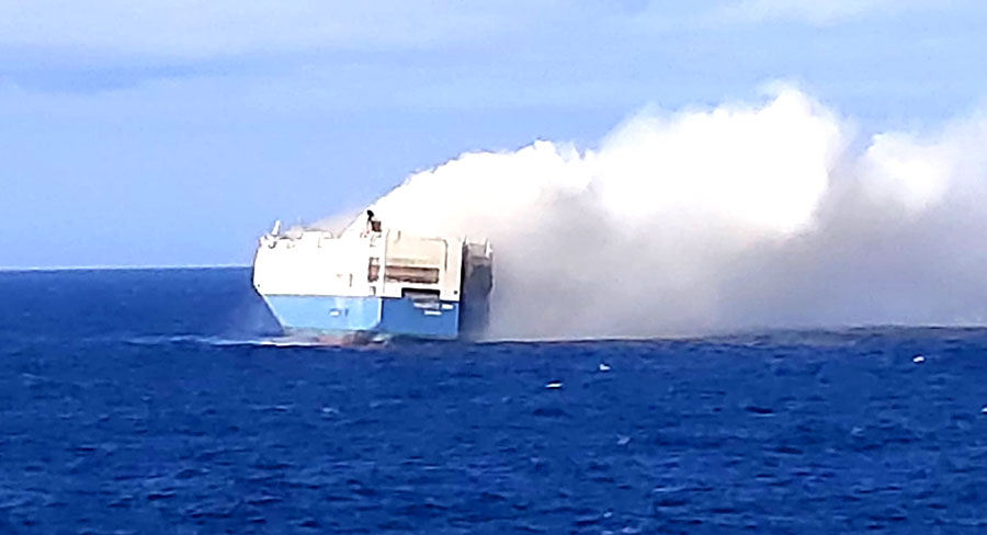  Cargo Ship With Thousands Of VWs, Porsches, Audis, Lamborghinis And Bentleys Is Burning In The Atlantic
