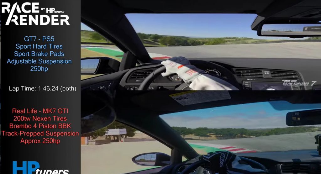 Watch A Gran Turismo 7 Vs Real Life Lap Of Laguna Seca In A VW Golf GTI Side-By-Side