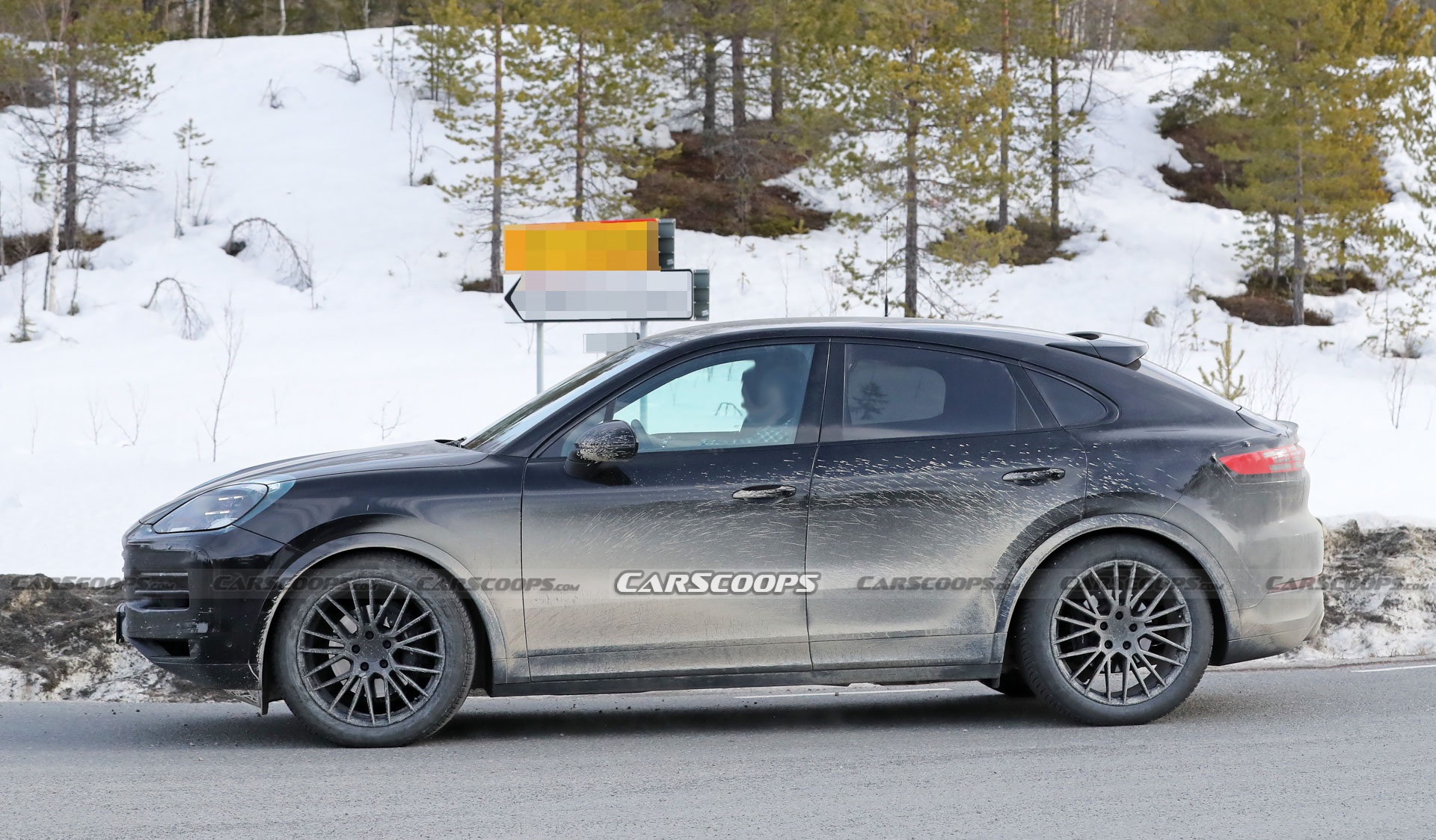 2023 Porsche Cayenne Coupe Facelift Shows Off New Lights In Final Winter Tests