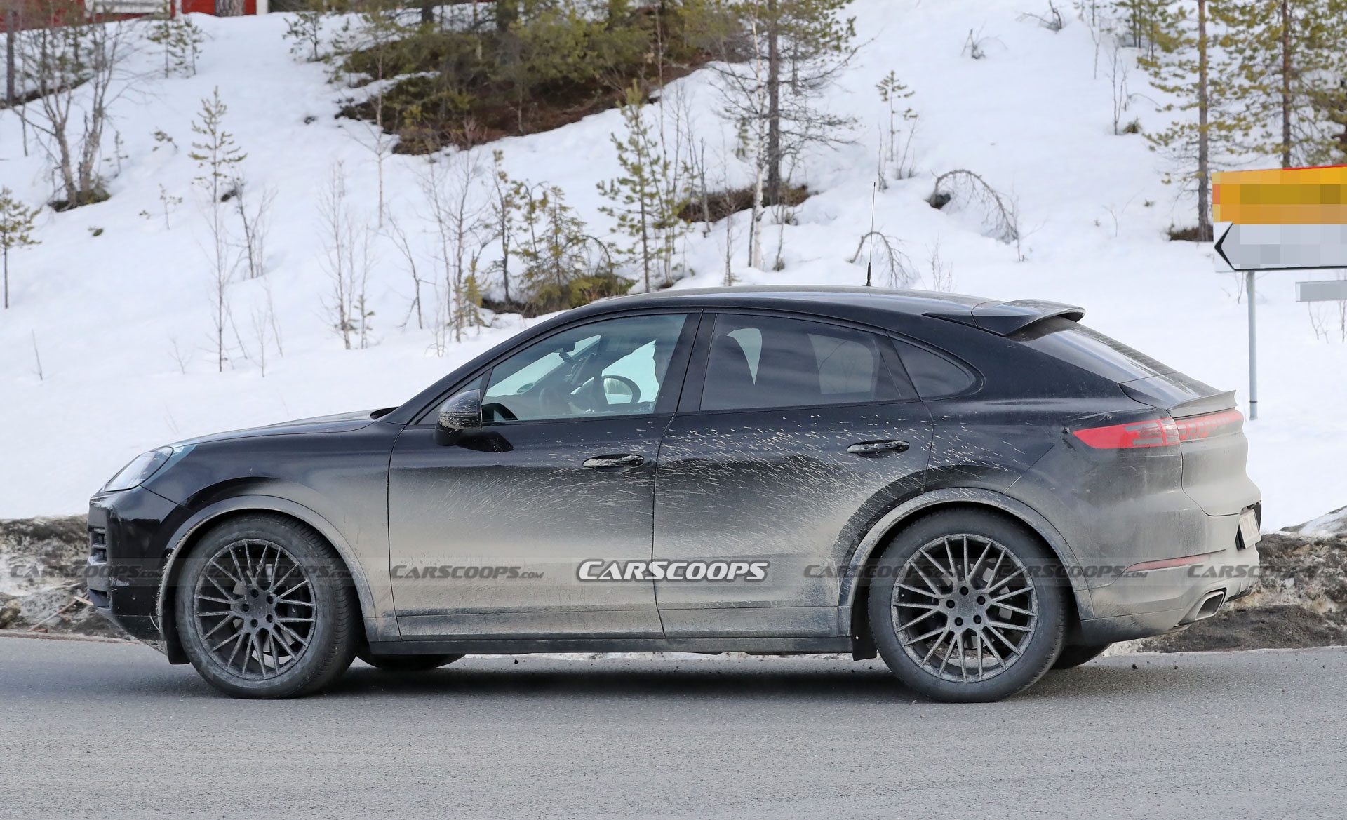 2023 Porsche Cayenne Coupe Facelift Shows Off New Lights In Final Winter Tests