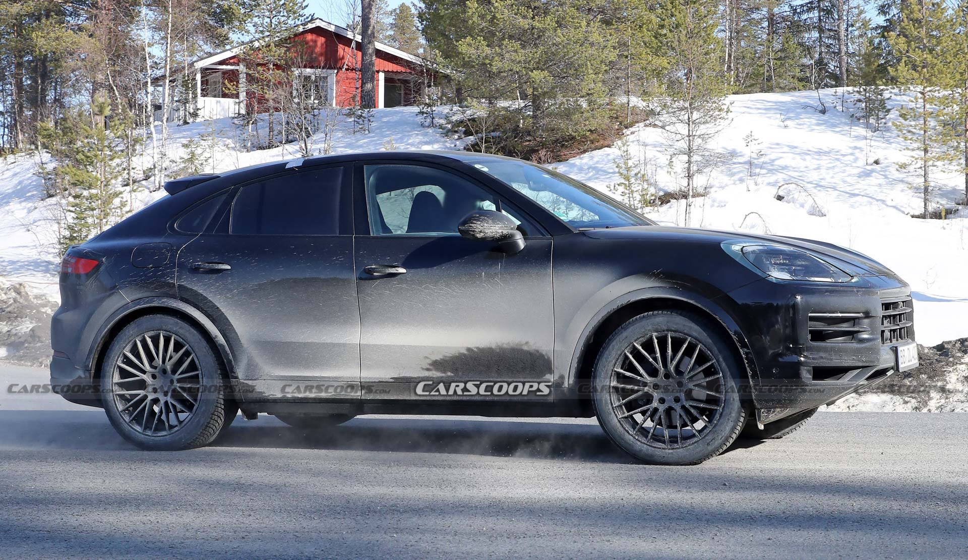 2023 Porsche Cayenne Coupe Facelift Shows Off New Lights In Final Winter Tests