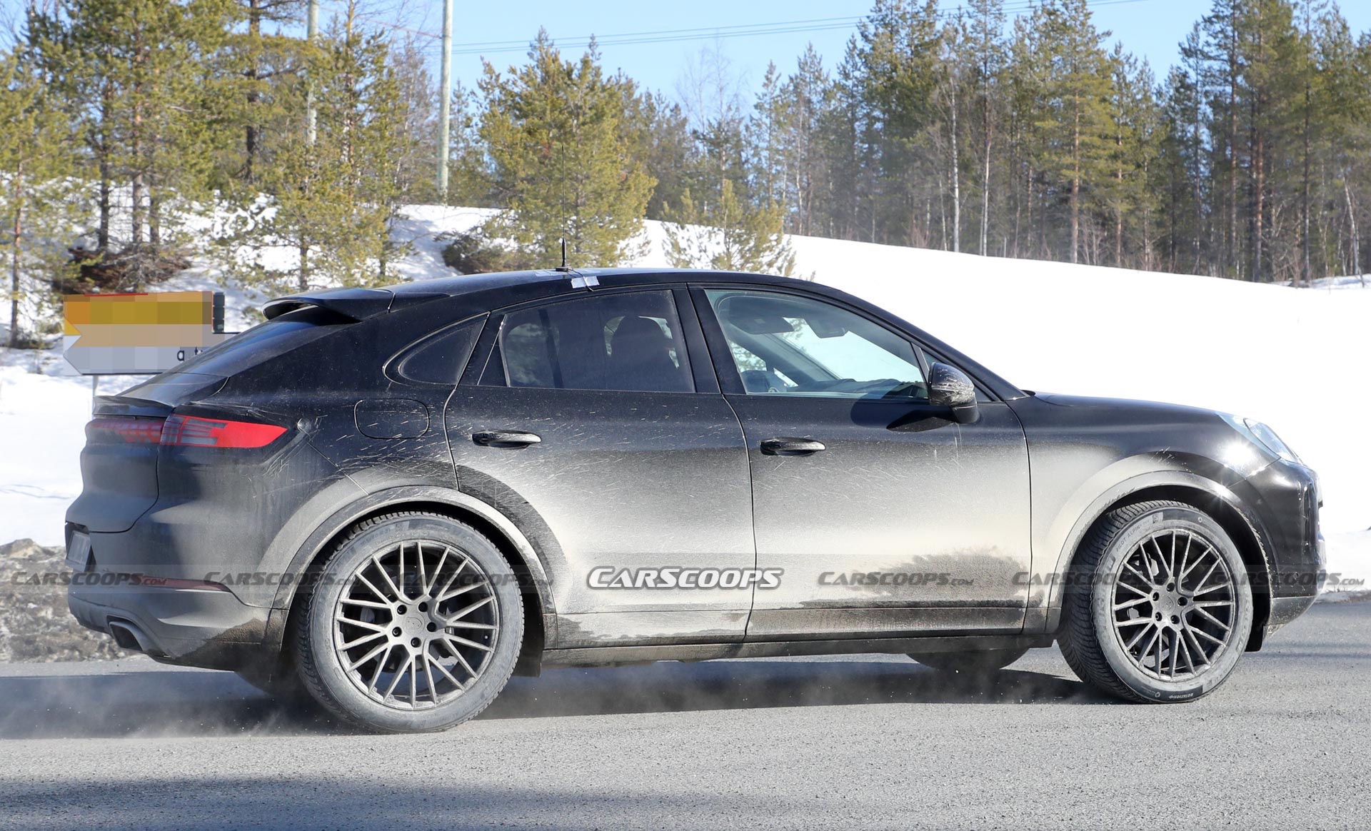 2023 Porsche Cayenne Coupe Facelift Shows Off New Lights In Final Winter Tests