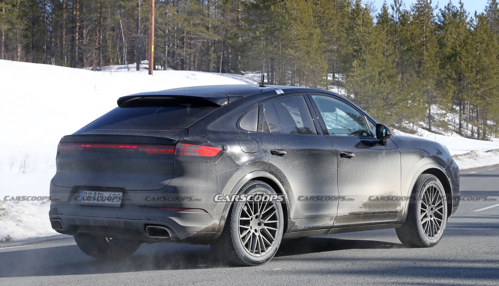 2023 Porsche Cayenne Coupe Facelift Shows Off New Lights In Final Winter Tests