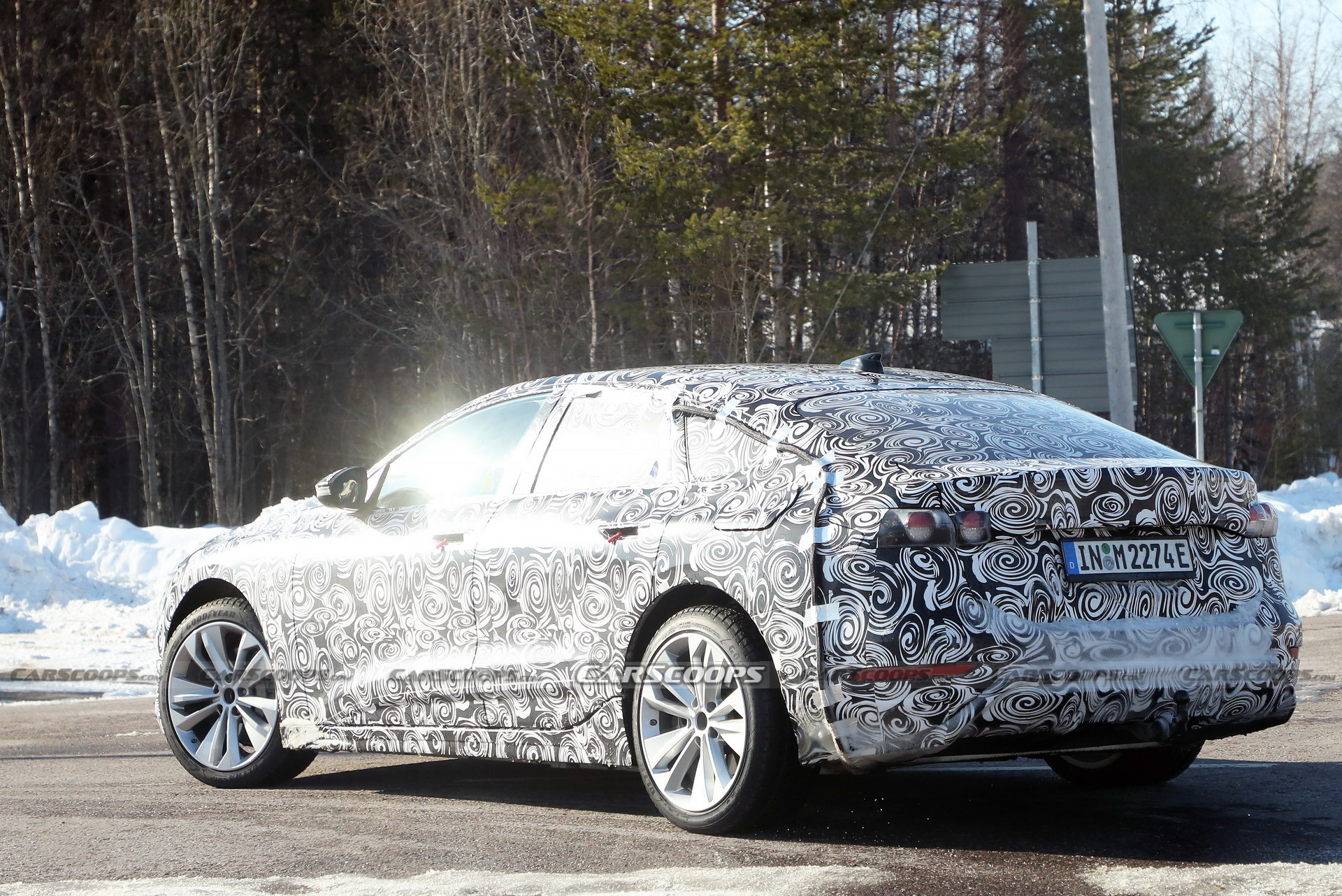 2024 Audi A6 E-Tron Spied Again Showing Split Headlights And Toned-Down Styling